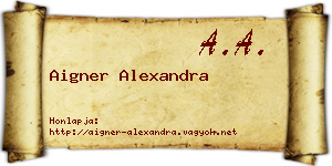 Aigner Alexandra névjegykártya